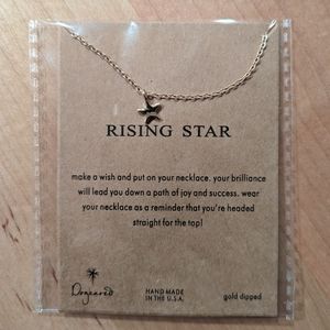NEW Gold Dipped 16" - 19" Adjustable Necklace "Rising Star" Pendant